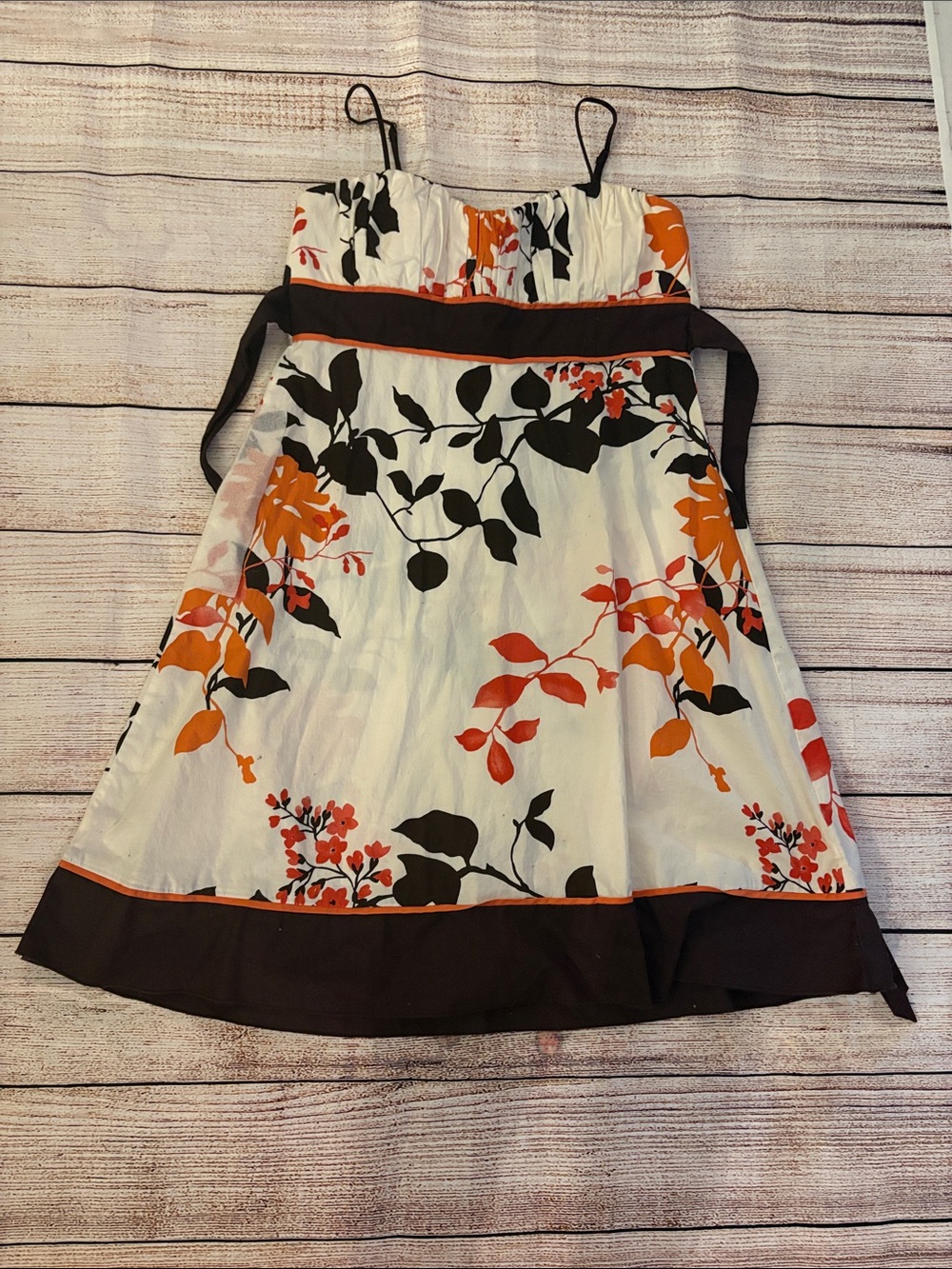 Speechless White Dress with Orange & Black Floral Print